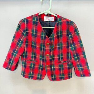 Vintage Wells & Coverly Little‎ Shaver Shop Plaid Blazer Jacket sz. 3